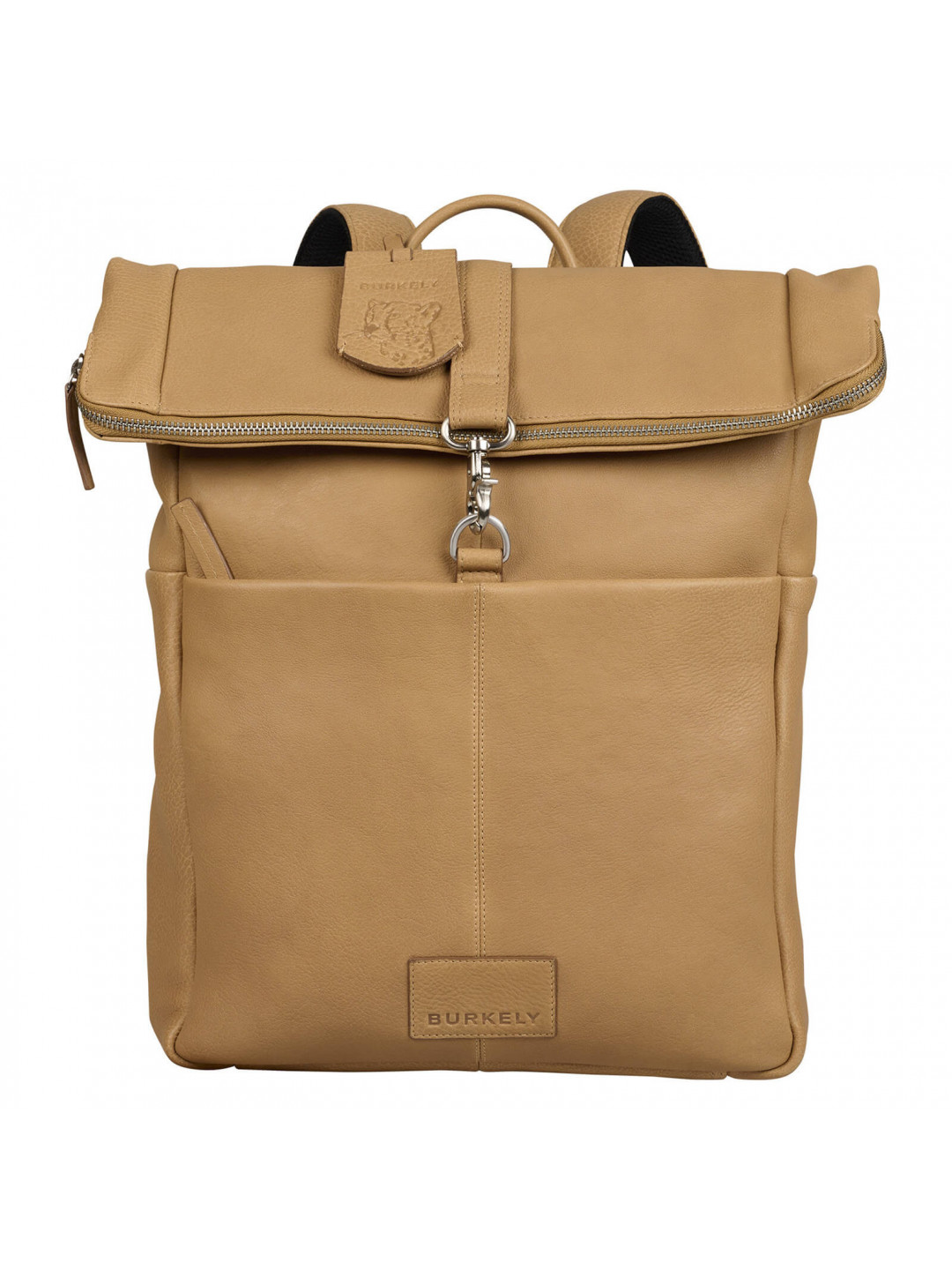 Rolovací dámský kožený batoh Burkely Roll – béžová